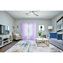 2pc Lilac Solid Sheer Voile Window Curtain Set, Two (2) Rod Pocket Panels 55"W x 84"L (Each)