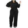 thumbnail image 1 of 2pc Lounge Sets for Women, Long Sleeve Half V Neck Cropped Sweatshirts and Wide Leg Pants with Drawstring Lightweight Lounge Sets Travel Airport Outfits Casual Matching Loungewear, 1 of 5