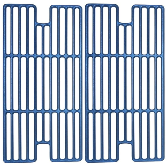 2pc Matte Cast Iron Cooking Grid for Backyard Gas Grills 17"