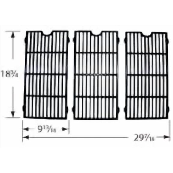2pc Matte Cast Iron Cooking Grid for Centro and Cuisinart Gas Grills 21.5"