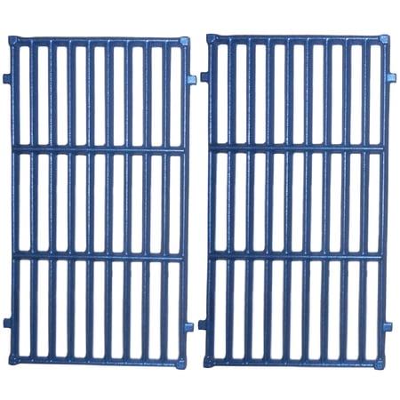2pc Matte Cast Iron Cooking Grid for Weber Gas Grills 20.5"