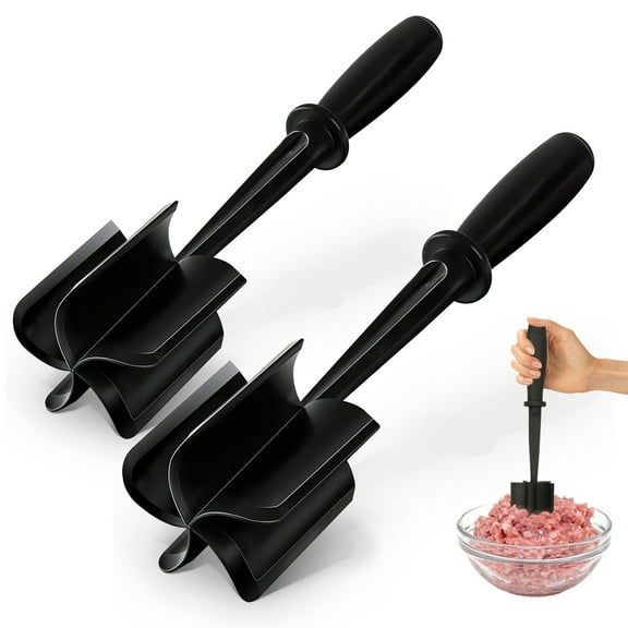 2 Pcs Silicone Ground Beef Chopper Tool – 5-Blade Meat Masher & Smasher for Ground Beef, Must-Have Kitchen Gadget & Home Essential