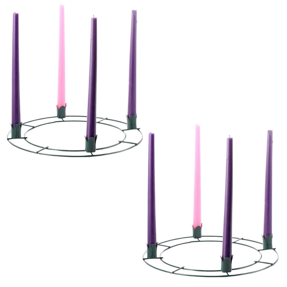 2pc Metal Advent Wreath Frames and Taper Candles Sets - Holiday DIYs ...