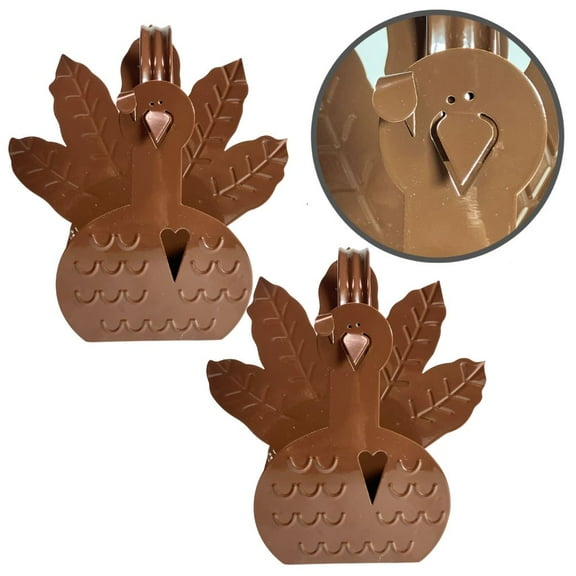 2pc Metal Thanksgiving Turkey Planter Set - for Fall Decor - Factory Direct Craft
