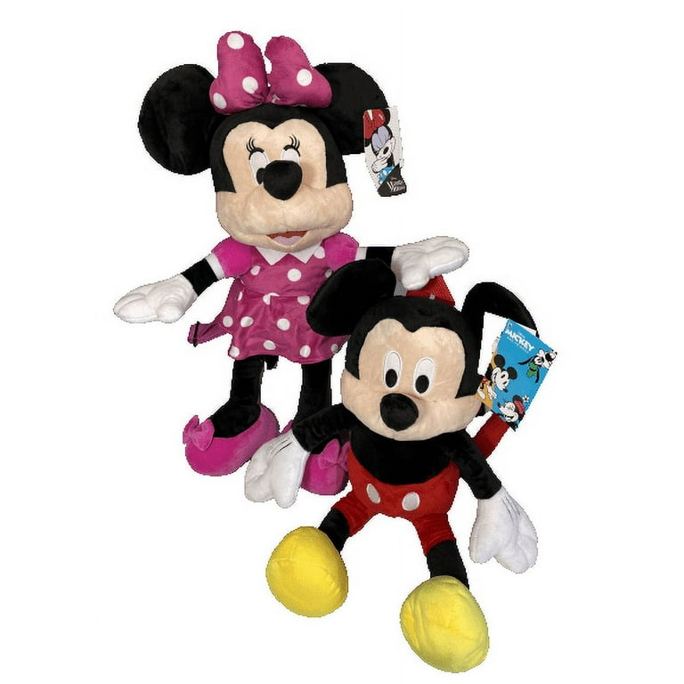2pc Mickey u0026 Pink Minnie Mouse 18 Plush Backpack Doll Figure Stuffed Toy -  Walmart.com