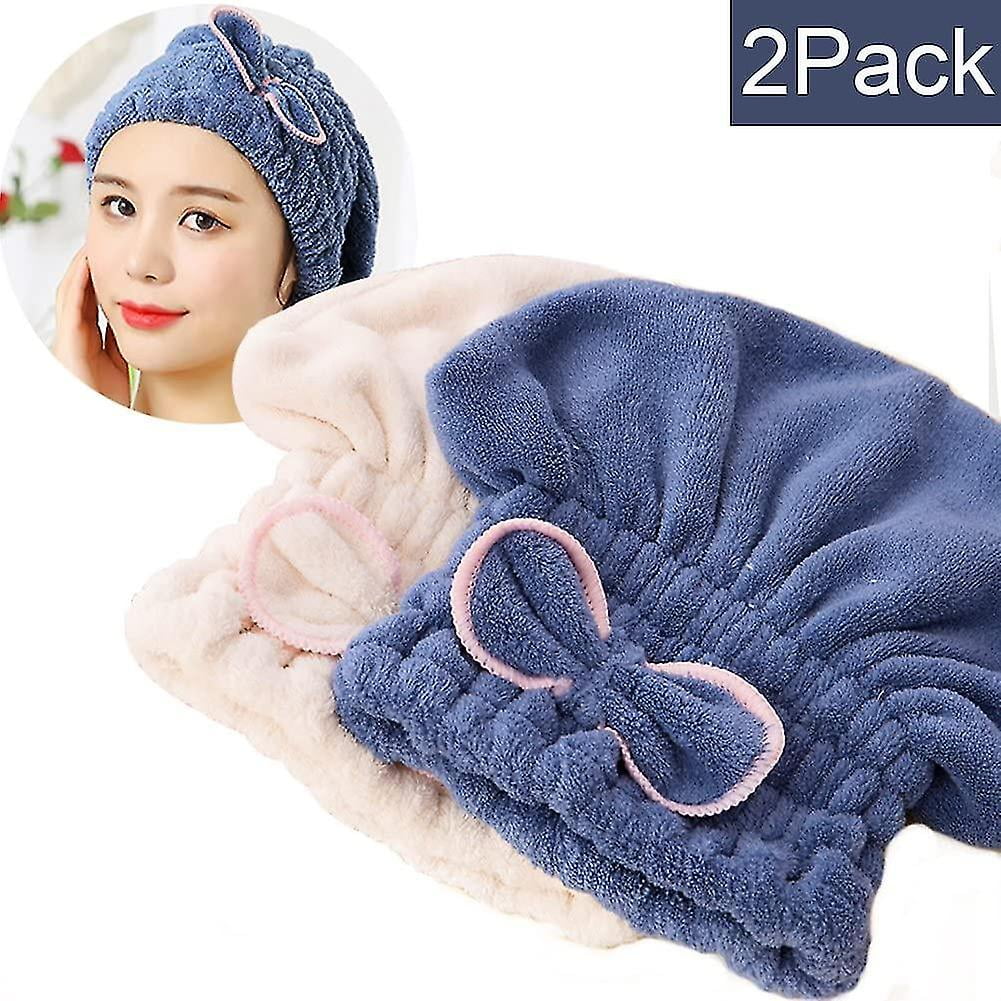 2pc Microfiber Dry Hair Cap, Super Soft And Super Absorbent, Quick ...