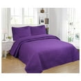 thumbnail image 1 of 2pc Modern Contemporary Soft Comfy Bedroom Bedspread Quilt Set (Purple, ), 1 of 2