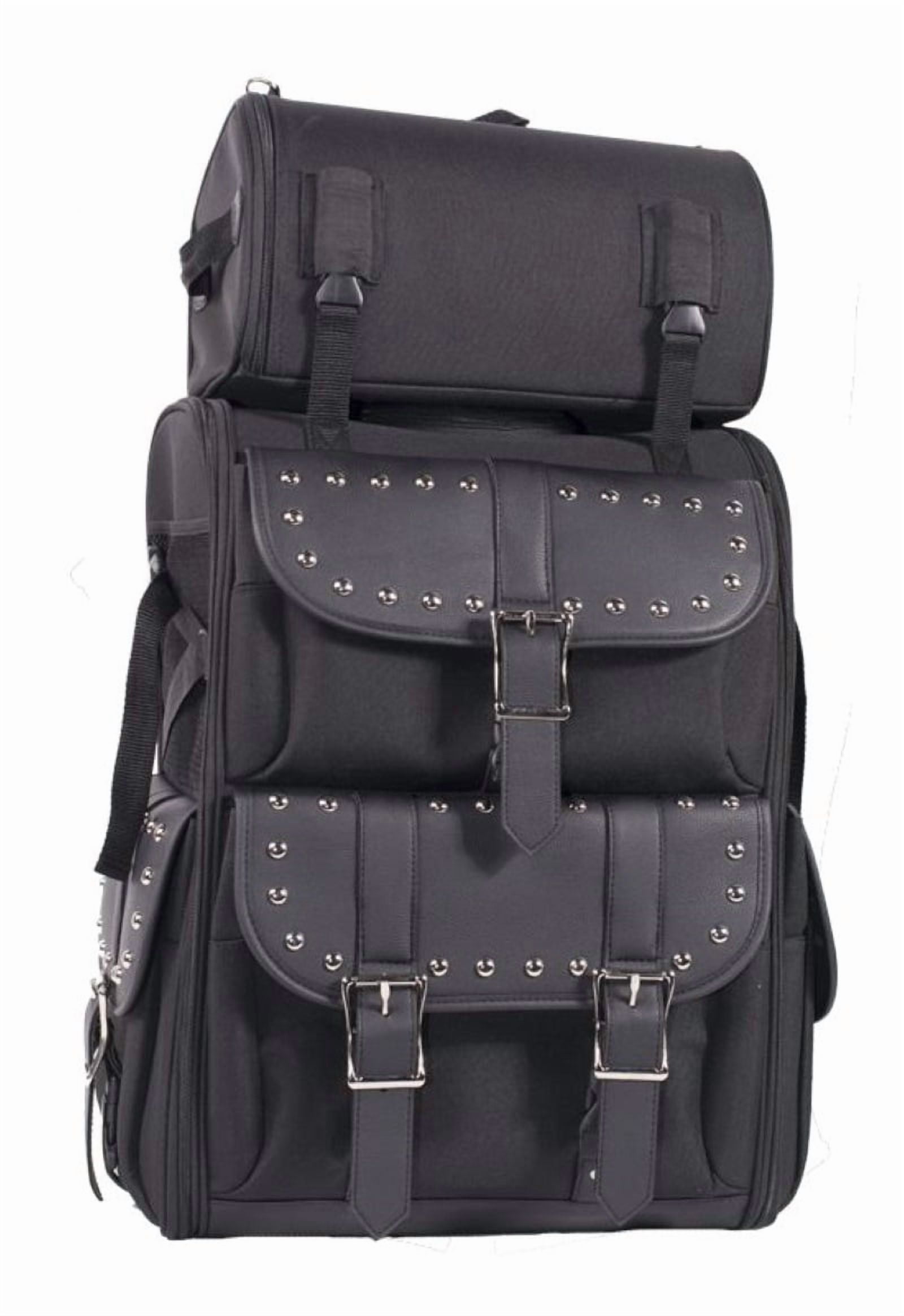 2pc Motorcycle Motorbike Large Sissy Bar Travel Touring Luggage Carry Bag New Black