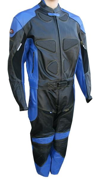 Tracksuit Racing 2pc Motorcycle Racing Riding Leather Track Suit Blue/Black S - Walmart.com