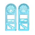 thumbnail image 1 of 2pc Multifunctional Student Math Ruler Multifunctional Rotatable Active Math Ruler Drawing Template, 1 of 3