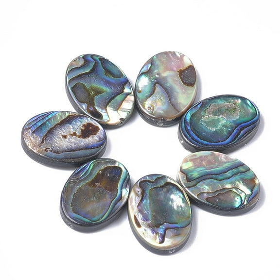 2pc Natural Abalone Shell/Paua Shell Beads Oval 18x13x3.5mm Hole: 1mm