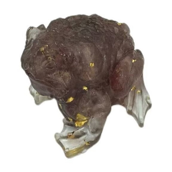 2pc Natural Strawberry Quartz Display Decorations Resin Home Office Decoration Toad 66x60x35mm
