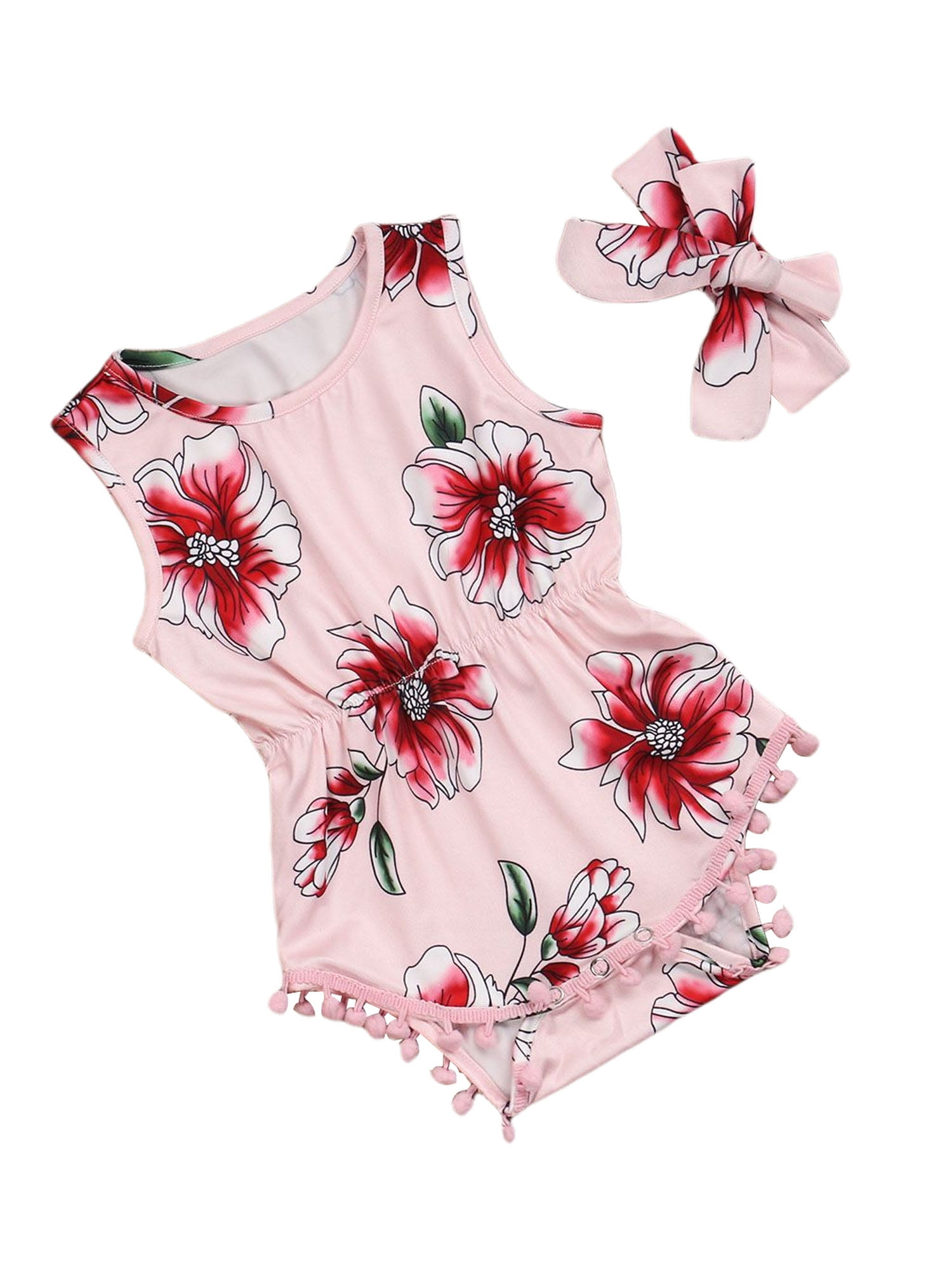 NAME IT Baby-Mädchen Jumpsuit - Bequemer Sonnenanzug Mit Seitentaschen