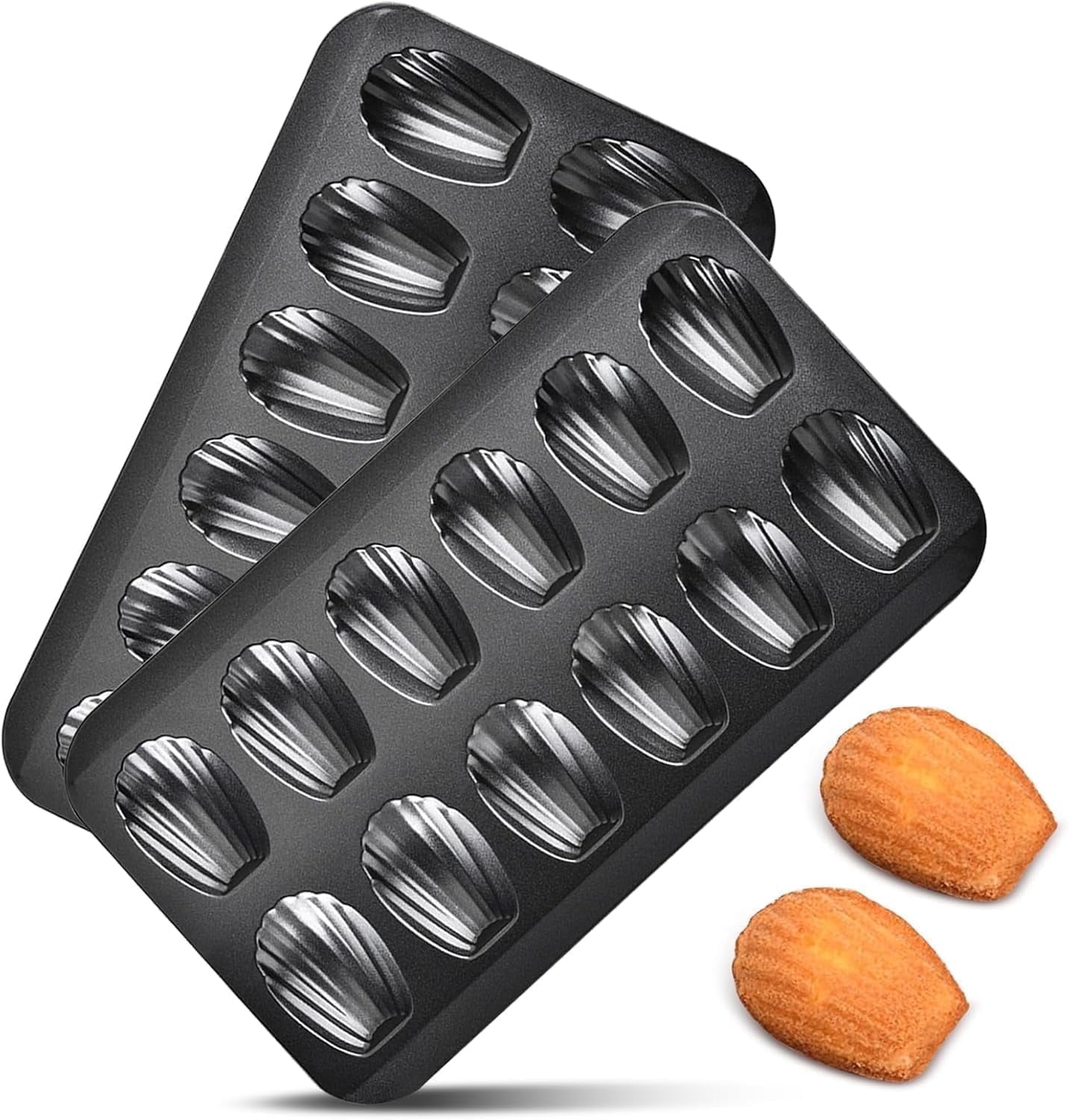 2pc Nonstick Madeleine Pan for Baking, COSANO 12-Cavity Shell Shape ...