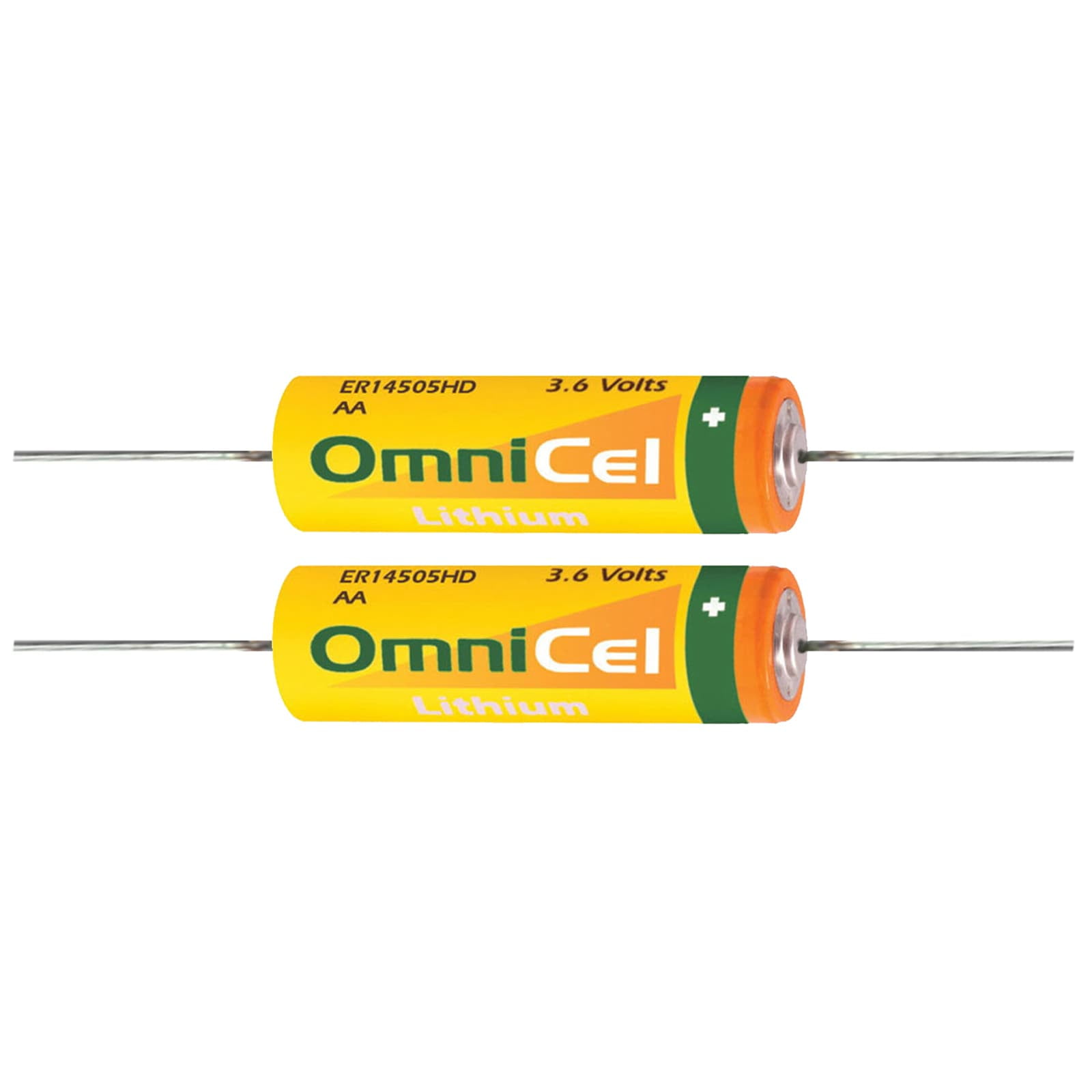 2pc OmniCel ER14505HD 3.6V Sz AA Lithium Battery  Axial Pins Sensors Detectors