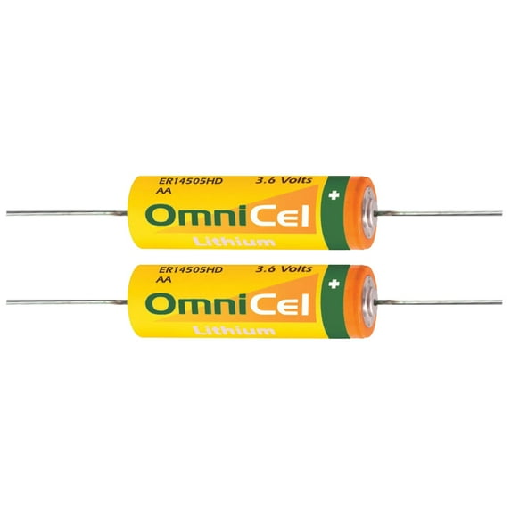 2pc OmniCel ER14505HD 3.6V Sz AA Lithium Battery Axial Pins Sensors Detectors
