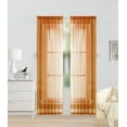 thumbnail image 1 of 2pc Orange Solid Sheer Voile Window Curtain Set, Two (2) Rod Pocket Panels 55"W x 84"L (Each), 1 of 1