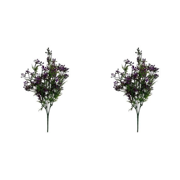 2pc Pearl Greenery Bush Verdsylv Artificial Greenery Bush with Pearl Flowers - Plastic Shrubs Simulation Plant for Home Garden, Verandah, Wedding Decoration - Lifelike & Elegant