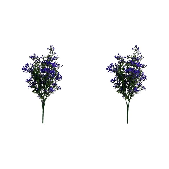 2pc Pearl Greenery Bush Verdsylv Artificial Greenery Bush with Pearl Flowers - Plastic Shrubs Simulation Plant for Home Garden, Verandah, Wedding Decoration - Lifelike & Elegant, Purple