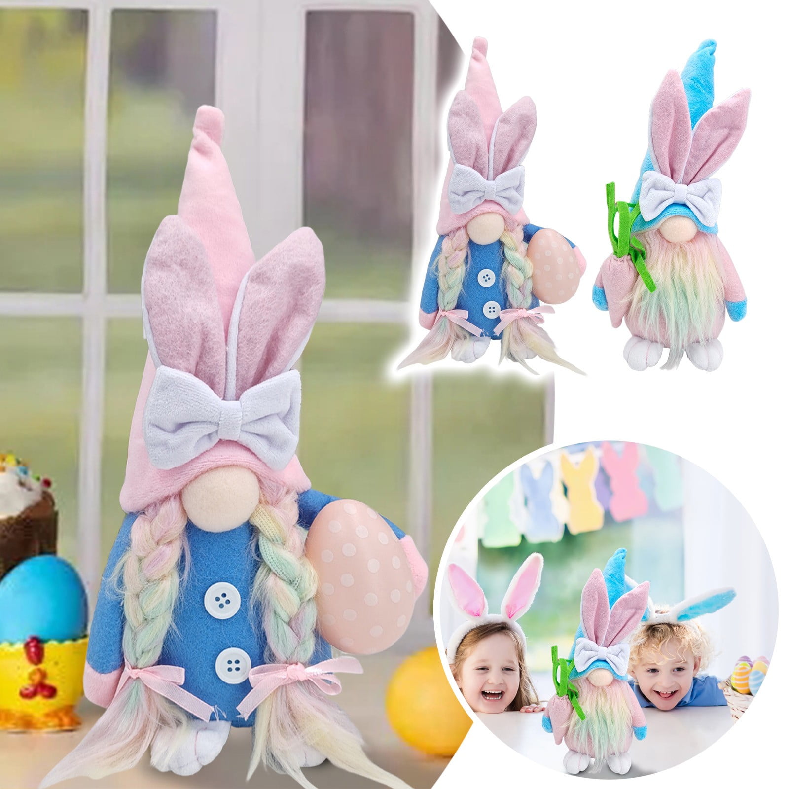 2pc Plush Easter Bunny 11.4inch Handmade Huggable Rabbits Couple ...