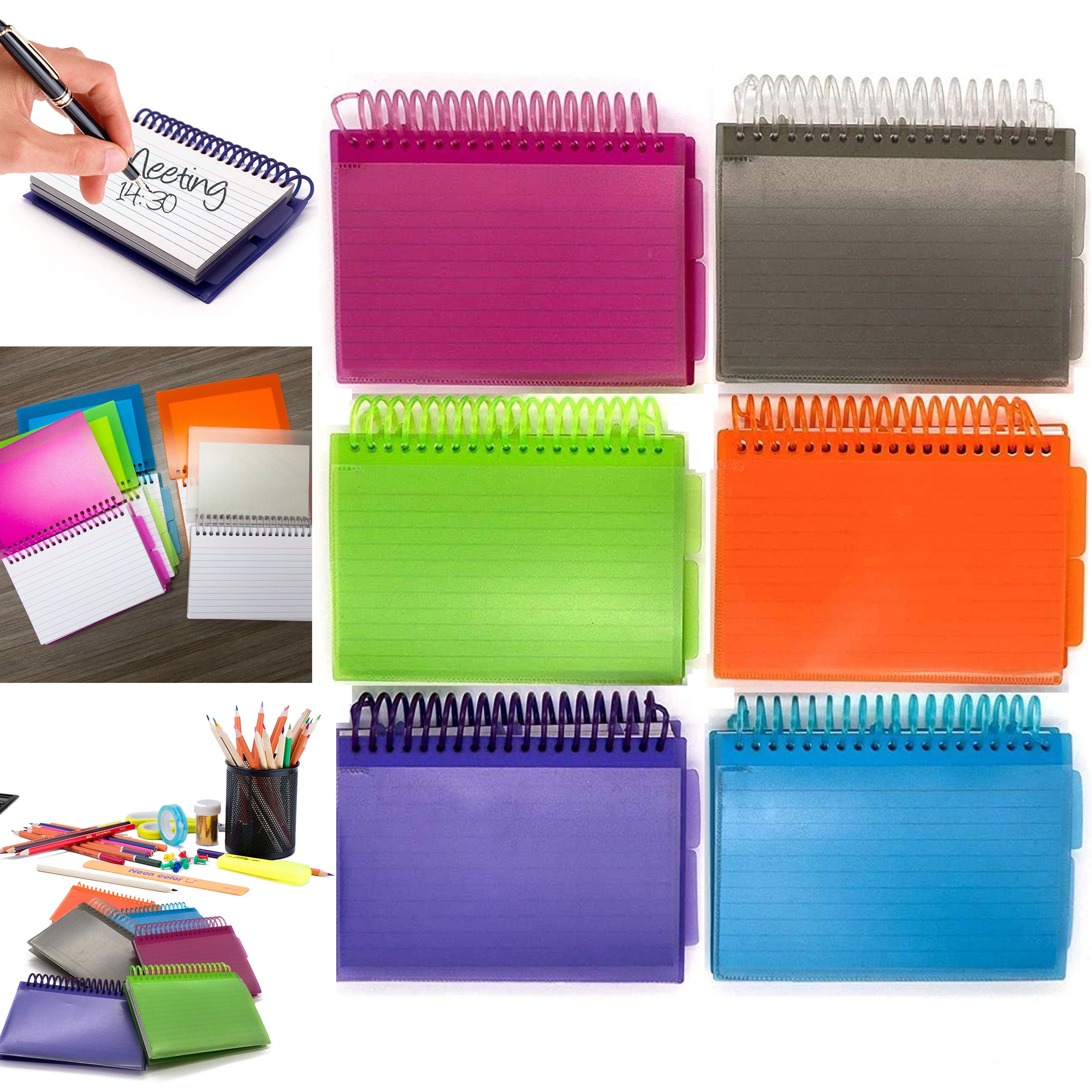 2pc Poly Spiral Bound Index Cards 3" X 5" Ruled 50Ct 2 Tabs School