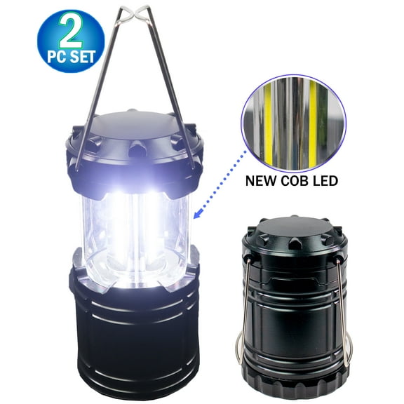 2pc Portable Collapsible COB LED Camping Lantern - Military Tough Light LED COB Tactical Lantern - Ultra Bright & Portable - For Hiking Camping Home Power Outages or Other Emergencies - NEW
