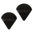 thumbnail image 1 of 2pc Powder Puffs for Face Powder, Triangle Powder Puff Beauty Sponge, Velour Powder Puff Makeup Applicator, Loose Powder Puff Face Triangle Makeup Puff-Setting Powder Puff Beauty Sponge (2ct Black), 1 of 4