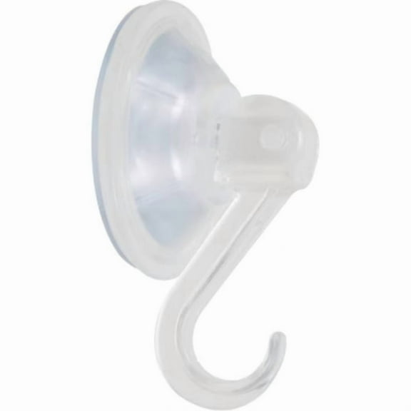 2pc Press Mount Cups: Clear Plastic Suction Cup Hooks for Windows & Ceilings, Decorative Hooks, 2 Count
