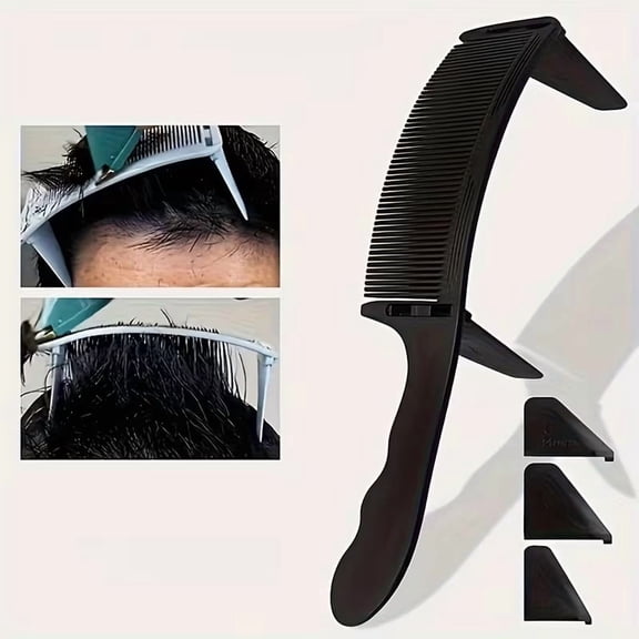 2pc Professional Barber Hair Cutting Curved Positioning Comb - Adjustable S Arc Design for Precision Hair Clipping