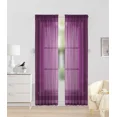 thumbnail image 1 of 2pc Purple Solid Sheer Voile Window Curtain Set, Two (2) Rod Pocket Panels 55"W x 84"L (Each), 1 of 1