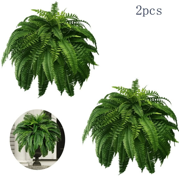 2pc Realistic Artificial Ferns,Artificial Ferns,Potted Large Artificial Plants,Offic Home Large Waterless Greenery Decorations, Home Greenery Landscaping,Outdoor and Indoor Plant Decorations