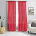 thumbnail image 1 of 2pc Red Solid Sheer Voile Window Curtain Set Two (2) Rod Pocket Panels 55"W x 84"L (Each), 1 of 1