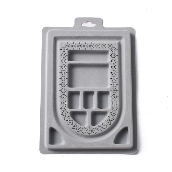 2pc Resin Flocking Bead Design Boards for Necklace Making Light Grey 23.1x15.8x1.2cm