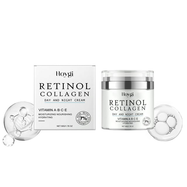 2pc Retinol Cream for Wrinkles: Face Collagen Cream for Skin - Anti Aging Facial Moisturizer Day and Night for Women and Men 1.7 Fl OZ