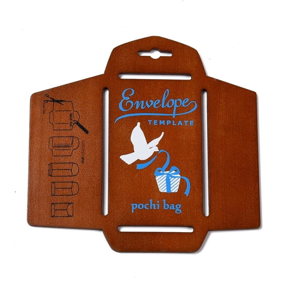 2pc Retro Style DIY Envelope Template Wooden Envelope Stencil for Small-sized Rectangular Brown 15x15.5x0.3cm Inner Diameter: 10x6.2cm