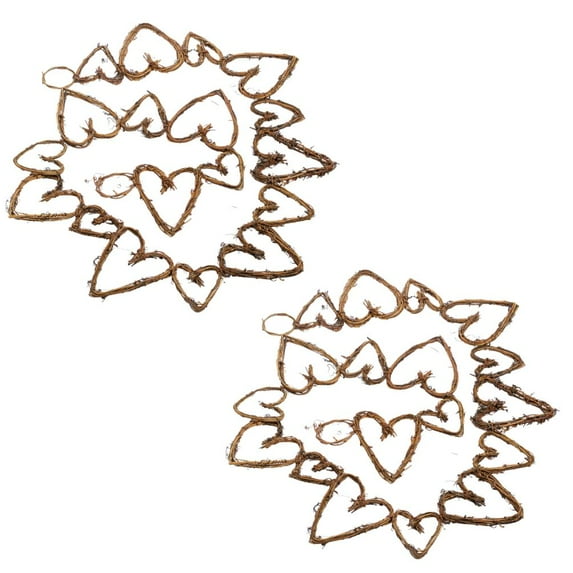 2pc Rustic Grapevine Twig Hearts Chain Garlands Set - for Valentine's Day & Rustic Decor - Factory Direct Craft