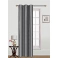 thumbnail image 1 of 2pc SILVER GRAY MIRA Faux Silk Drape Panel Top Chrome Metallic Grommet Window Curtain Treatment Drape 2 Shade 37 wide x 95 length, 1 of 1