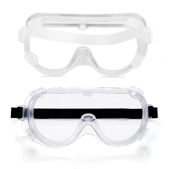 2pc Safety Goggles with Clear Anti Fog Anti-splash Lenses Eye Glasses Protection Tool Random Color Elastic Band 188x79x59mm