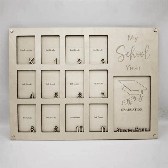 2pc School Years Photo Frame, Graduation Picture Back to Gift, Kindergarten Senior 12 Grade