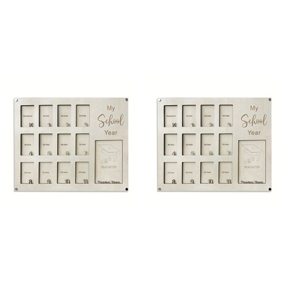 2pc School Years Photo Frame, Graduation School Picture Frame, Back to School Gift, Kindergarten to Senior 12 Grade