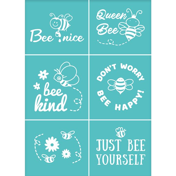 2pc Self-Adhesive Silk Screen Printing Stencil Bees Pattern 19.5x14cm