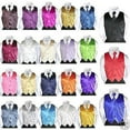 thumbnail image 1 of 2pc Set Satin Vest + Necktie Baby Toddler Kid Teen Formal Boy Suit 23 Color S-7, 1 of 2