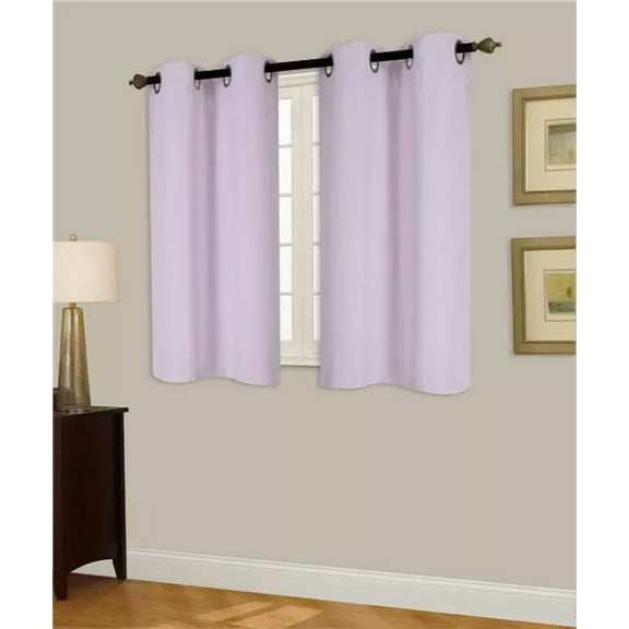 2pc Set Versatil Solid Thermal Insulated Blackout Silver Grommet Window Curtain Panels 28"x54" Length each pc GHL54