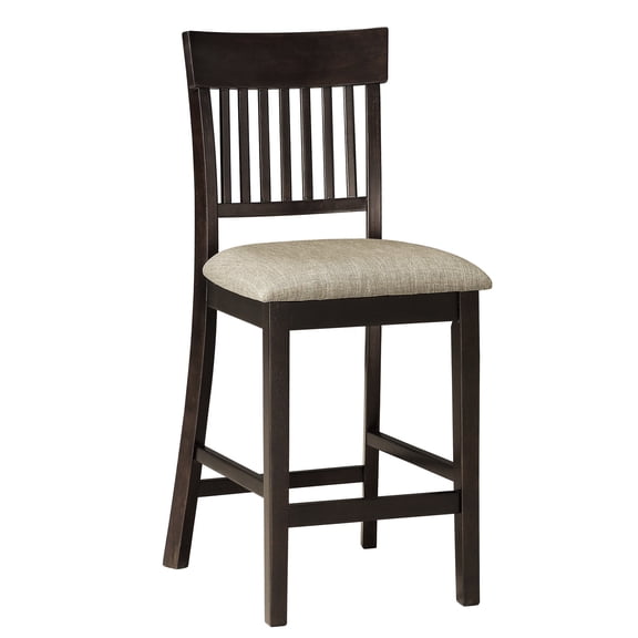 2pc Set of Dining Room Chairs | Vertical Slat-Back for Dining | Dark Brown Finish | Fulfills Dining Seating Requirements