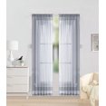 thumbnail image 1 of 2pc Silver Solid Sheer Voile Window Curtain Set, Two (2) Rod Pocket Panels 55"W x 84"L (Each), 1 of 1