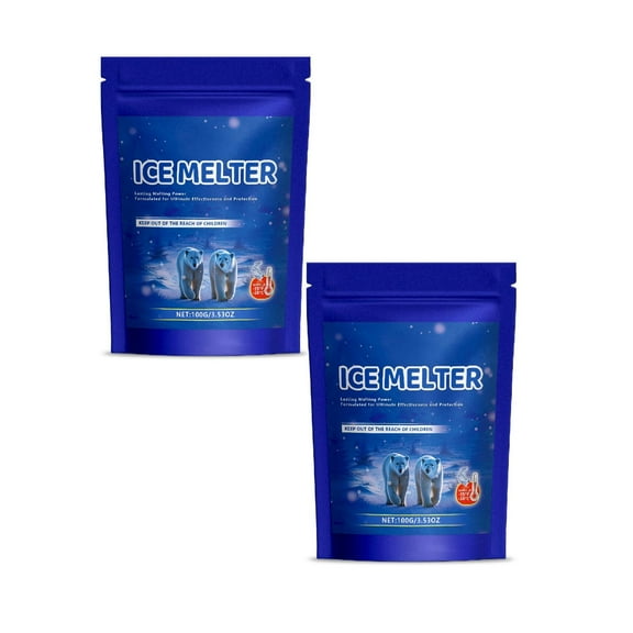 2pc Snow Salt Ice Melt for Concrete,Driveways,Sidewalks & Patios,Fast-Acting Non-Corrosive Formula,Pet & Vegetation Safe,Prevents Refreezing, Portable Winter Ice & Snow Removal sidewalk salt for ice