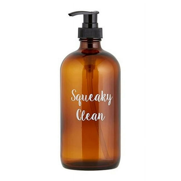 2pc Soap Bottle - Squeaky Clean - Amber