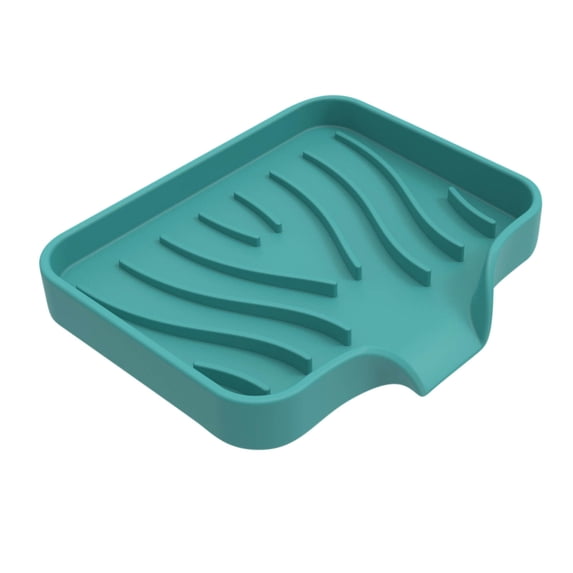 2pc Soft Gel Soap Sponge Holder Tray for Kitchen Sink Countertop or Bathroom | Soap Drainage Rack with Ridges for Water Flow | Soap Stand for Sponge, Dish Cloth, and Bar Soap Storage