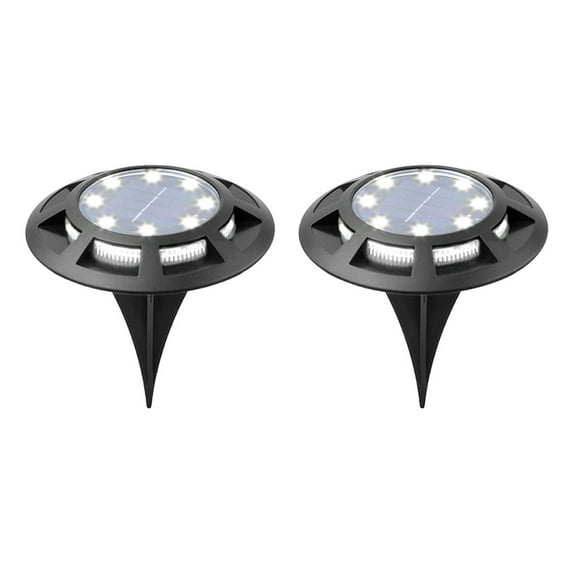 2pc Solar Ground Light LED Solar Lights (8 Main Lights 8 Side Lights) Upgraded Outdoor Solar Powered Waterproof Bright In-Ground Light Light for Walkwa