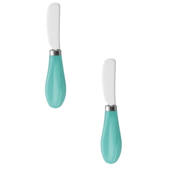 2pc Stainless Butter Spreader With Elegant Ceramic Handle Versatile Kitchen Tool For Spreading Butter Jam Cheese On Bread Daily Use Durable Easy Clean,butter knife
